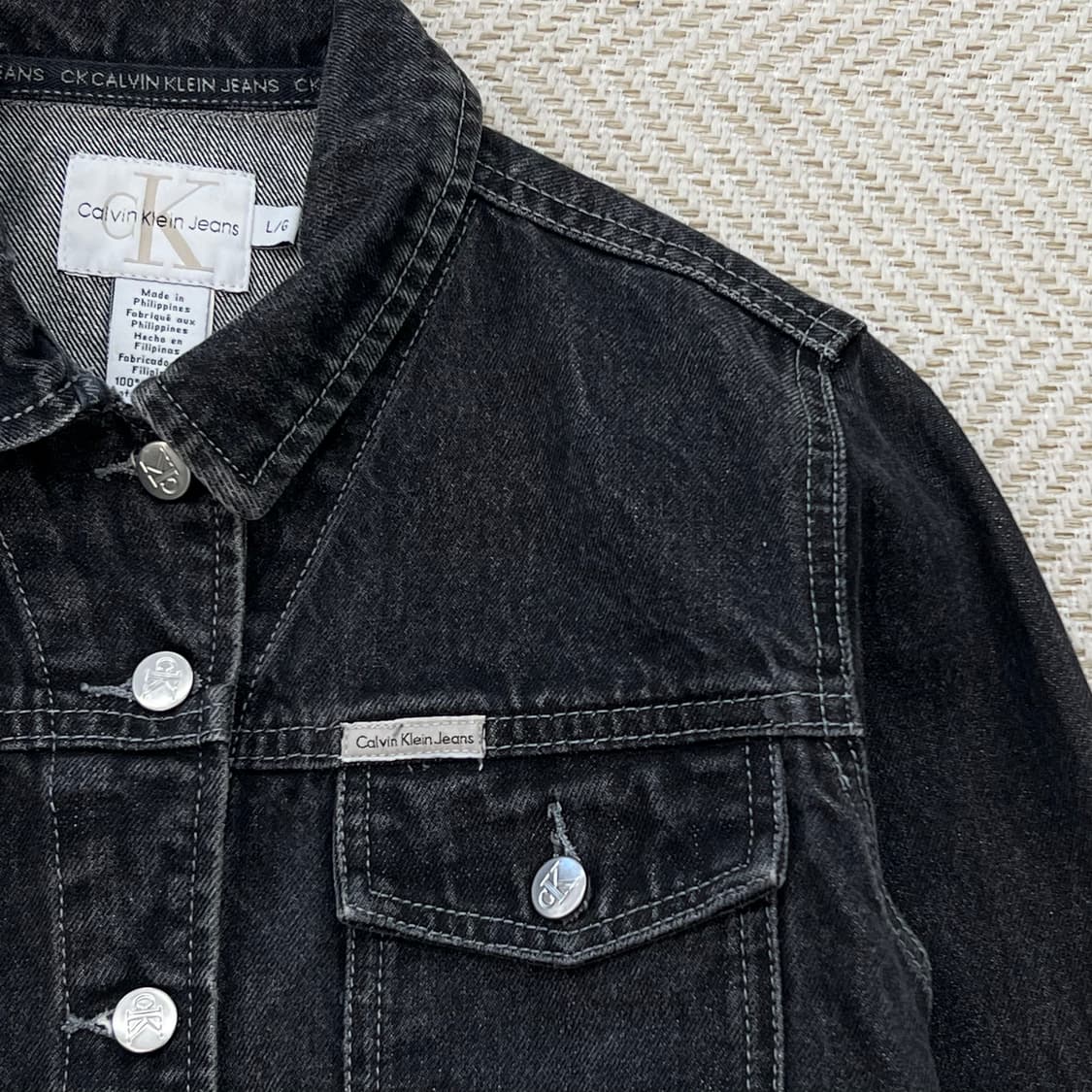 캘빈클라인 흑청 트러커자켓 r3471 상품이미지5