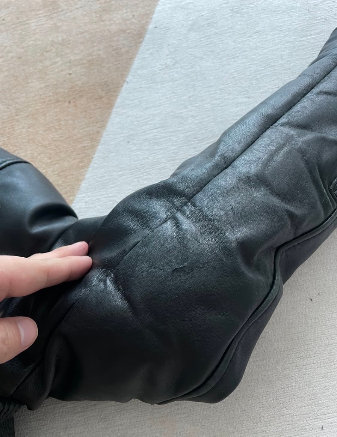 (L) 락시크 바이커 가죽 패딩 상품이미지10