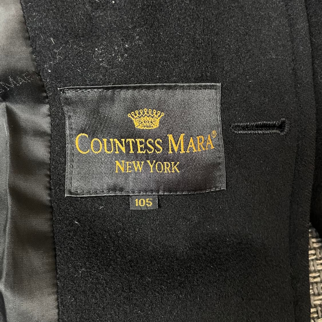 카운테스 마라 울 혼방 블랙 반코트 105 상품이미지4