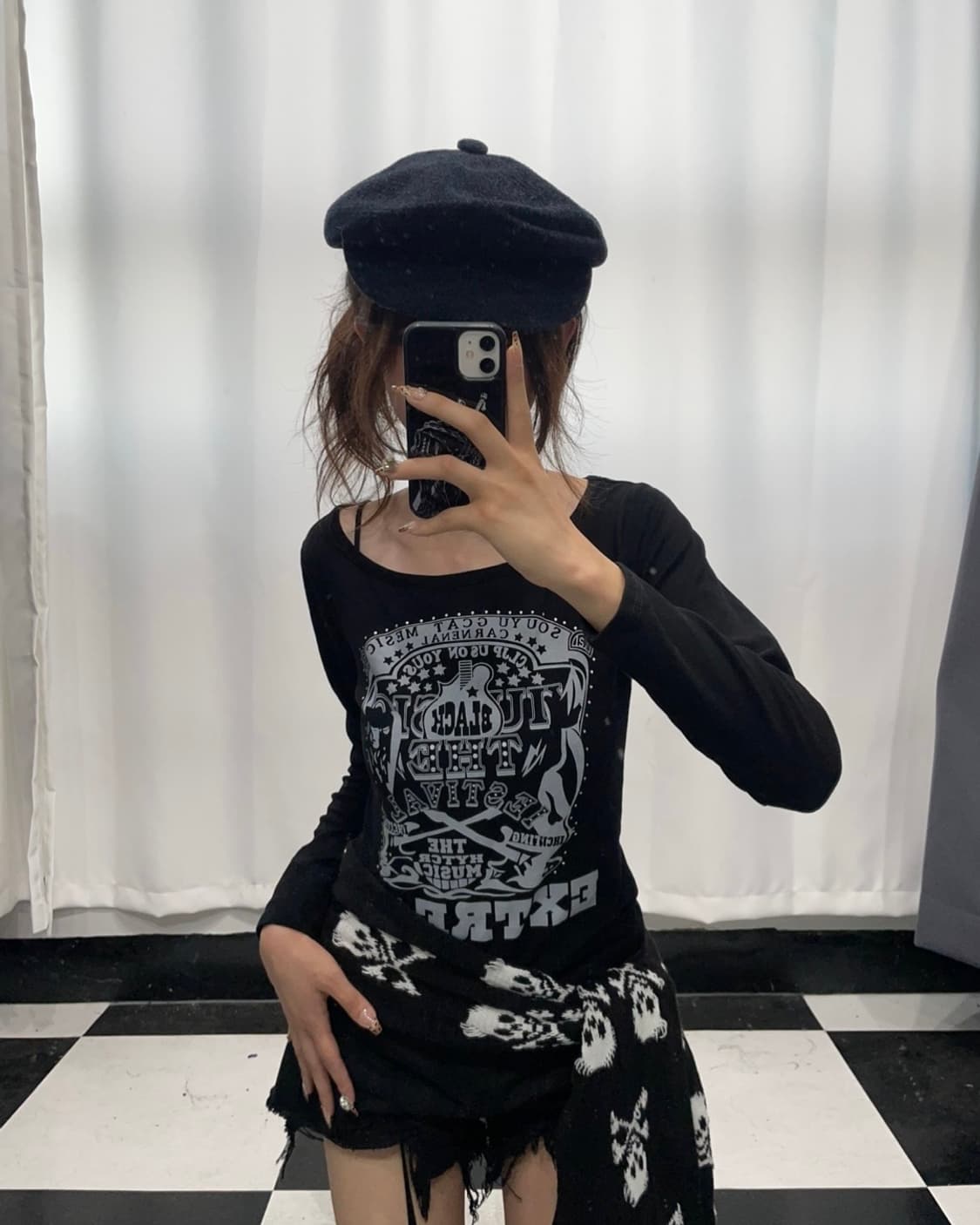 🎸블랙 프린팅 롱 슬리브🎸 상품이미지4