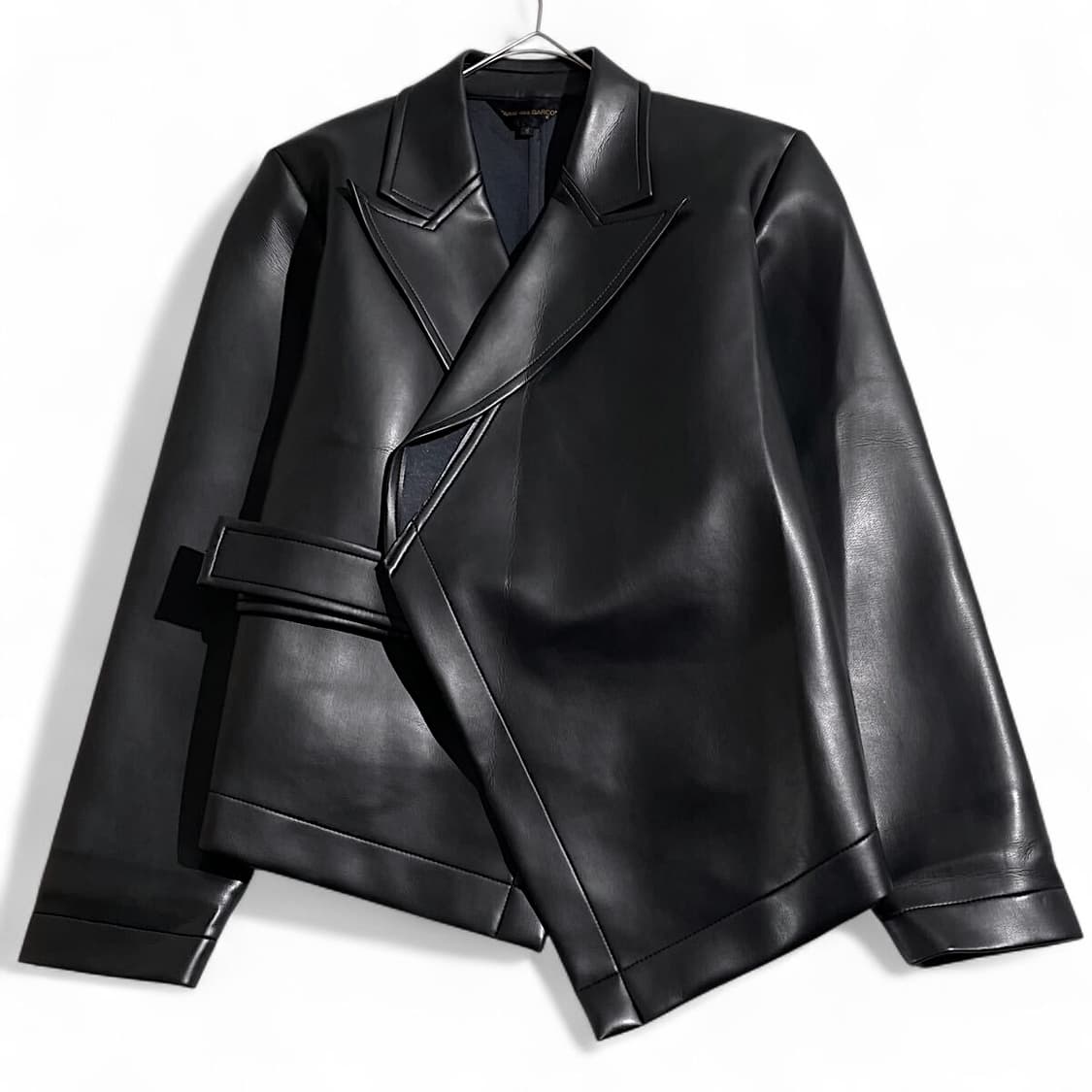 꼼데가르송 레이디스 가죽 벨티드 라이더 자켓 상품이미지1