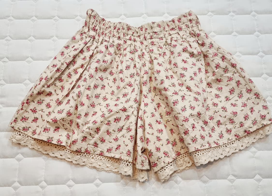 크림로즈 플라워 큐롯팬츠 / 레이스 라인 치마바지 상품이미지6