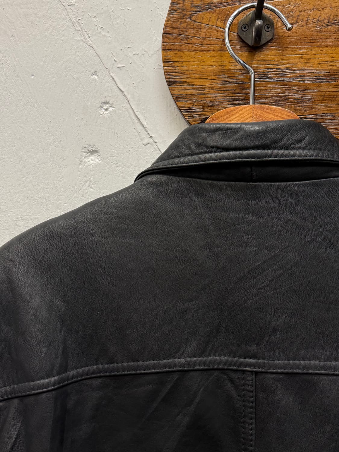 90s Vintage Leather Car Coat 상품이미지5