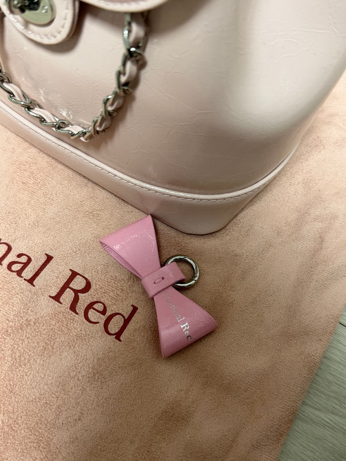 카디널레드 하우아백 뮤트핑크 + 리본백참 상품이미지3