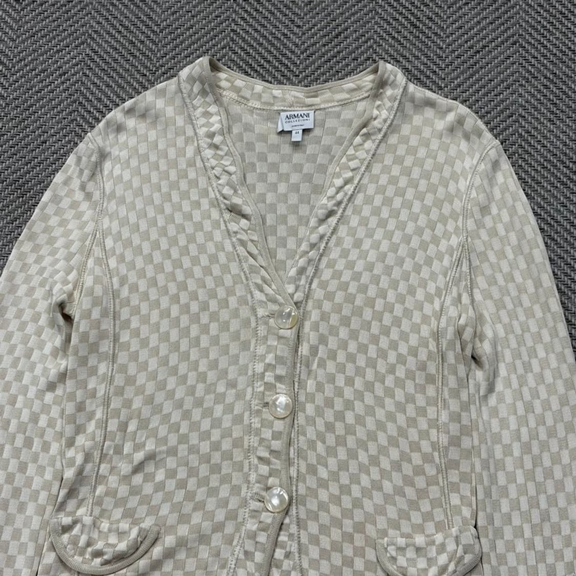  아르마니꼴레지오니 체크 가디건 v2215 상품이미지3