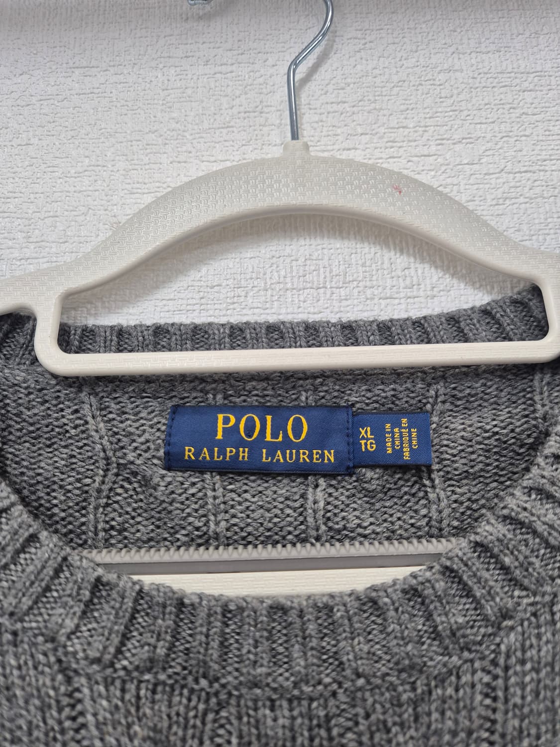 폴로 랄프로렌 케이블 니트 회색 / 105 (정품) 상품이미지4