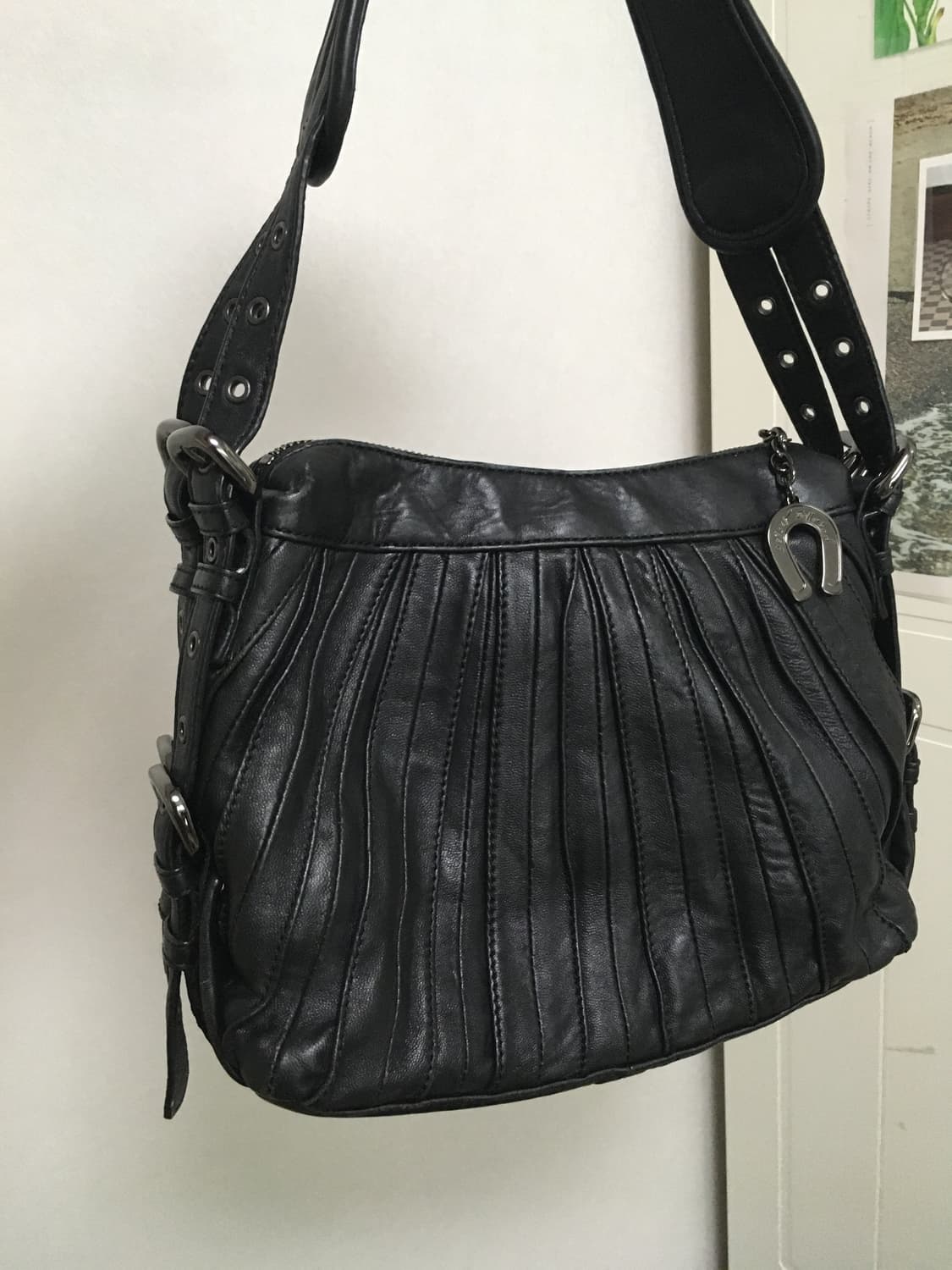 빈티지 가죽 왕리본 숄더백 대장긱시크y2k 히메갸루로걀오네달천 핀터깔 상품이미지4