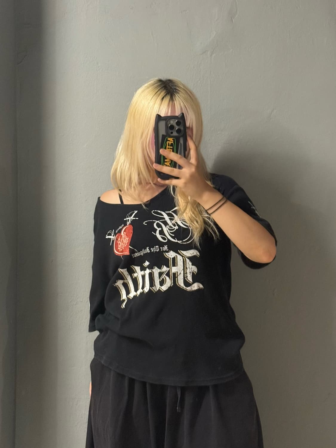punk & y2k printing detail top 상품이미지2