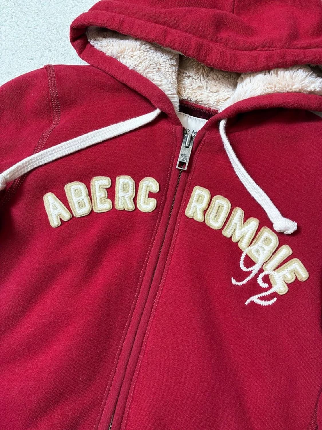 아베크롬비 00's Y2K 양털 로고 후드 집업 PN7411 상품이미지3