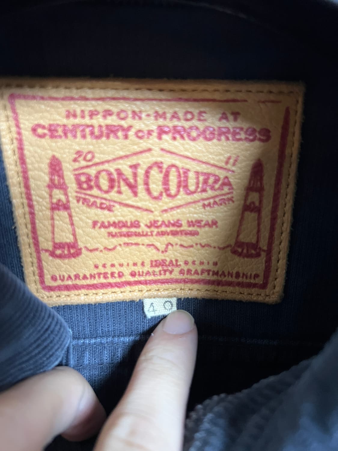 택포25)본쿠라 Boncoura 코듀로이 3세대 트러커 자켓 40 네이비 상품이미지3