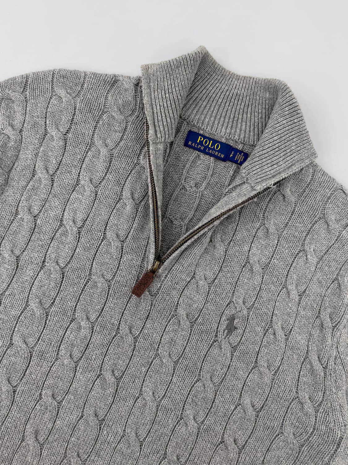 폴로 랄프로렌 신형 루즈핏 하프집 꽈배기 코튼 니트 상품이미지5