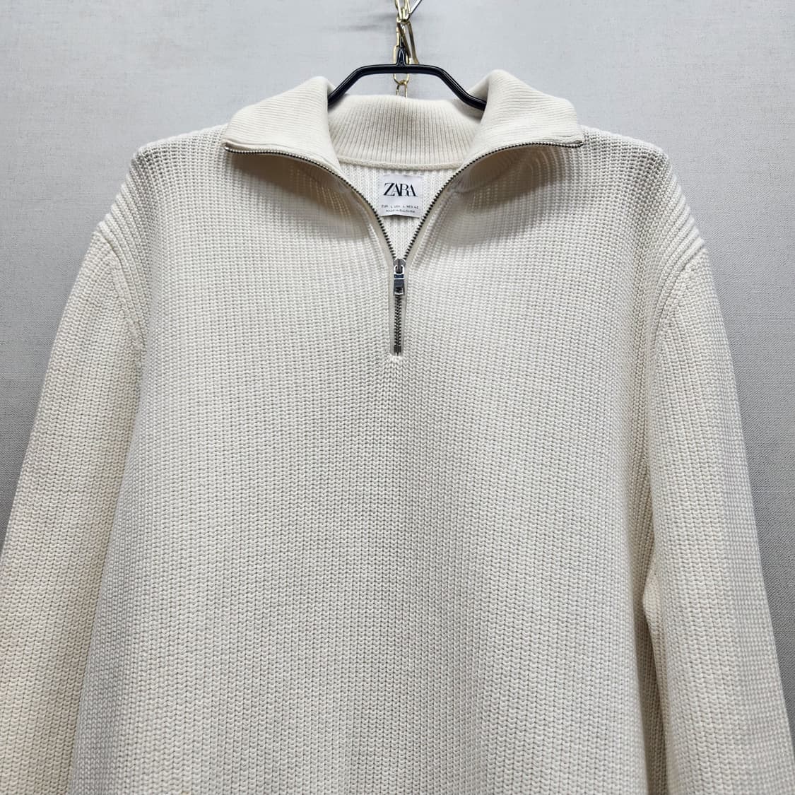 자라 ZARA 반집업 코튼 니트 L(XL) 상품이미지2