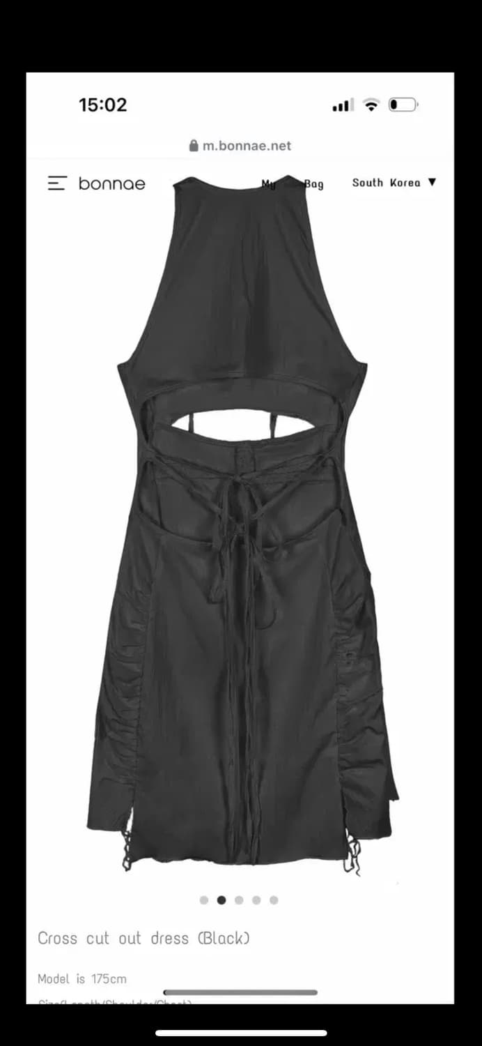 1size) 본네 컷아웃 홀 원피스 블랙 상품이미지3