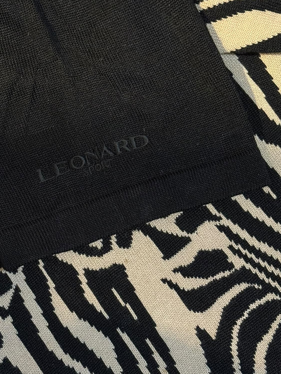 LEONARD SPORT 지브라 패턴 반팔 니트 폴로 톱 상품이미지6