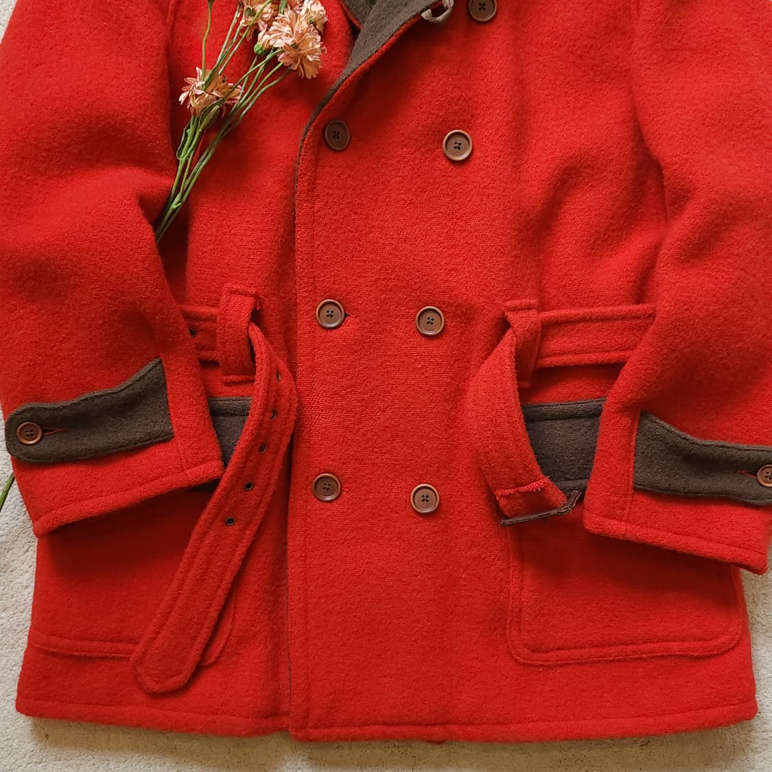 90s 폴로 더블알엘 헤비울 벨티드 랜치코트 L 상품이미지7