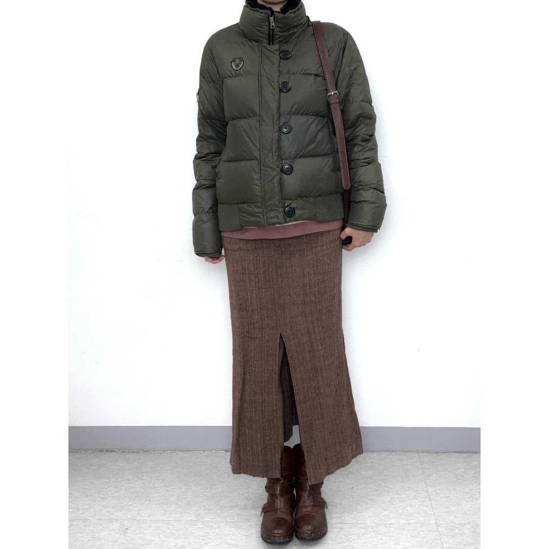 빈티지 카키 덕다운 패딩 점퍼 상품이미지2