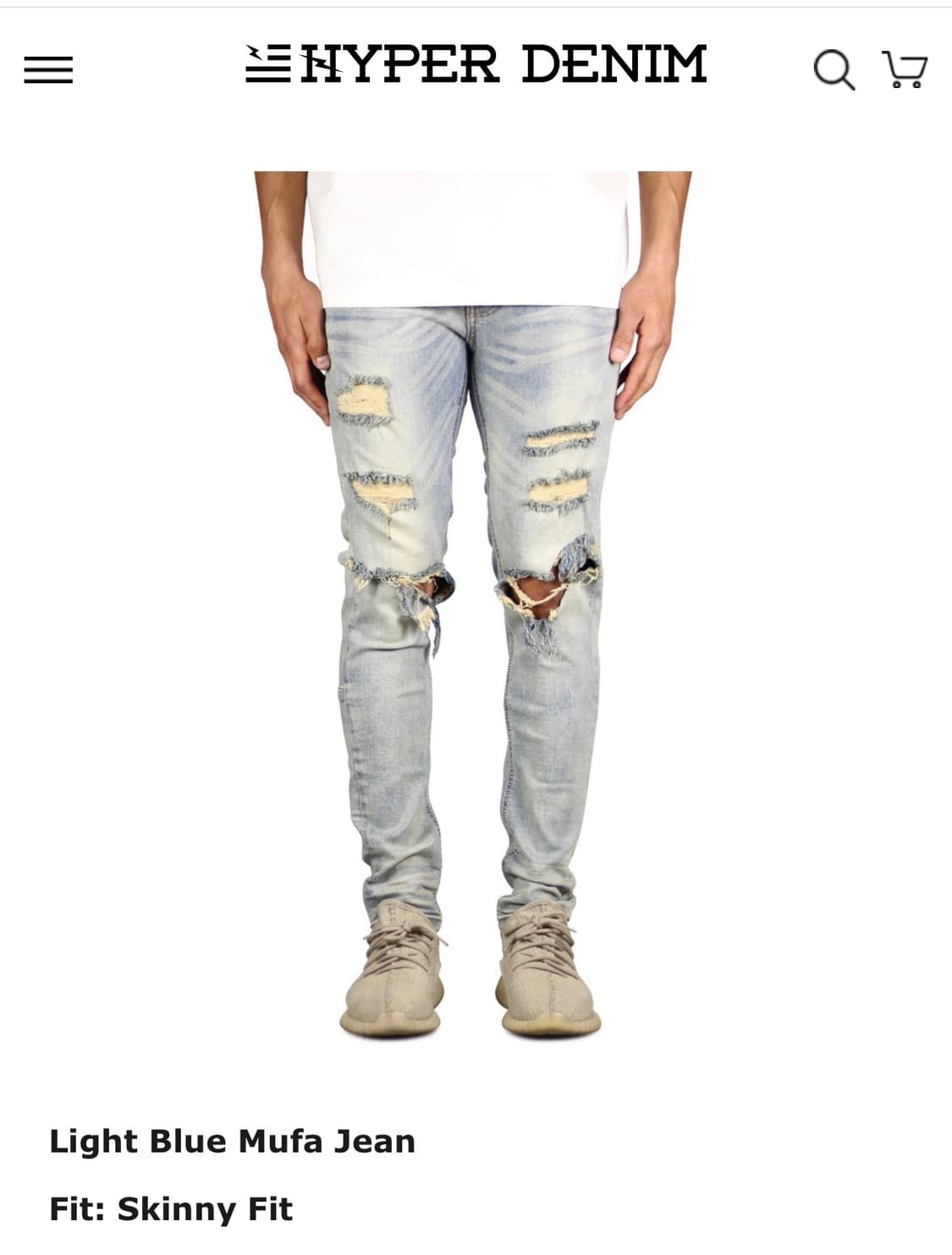하이퍼데님 라이트블루 스키니진 34 상품이미지4