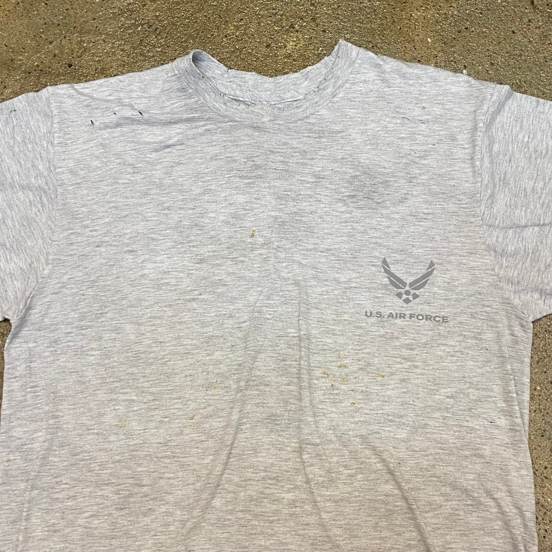 미국 빈티지 밀리터리 아미 공군 에어포스 반팔티 티셔츠 L 데미지 상품이미지3