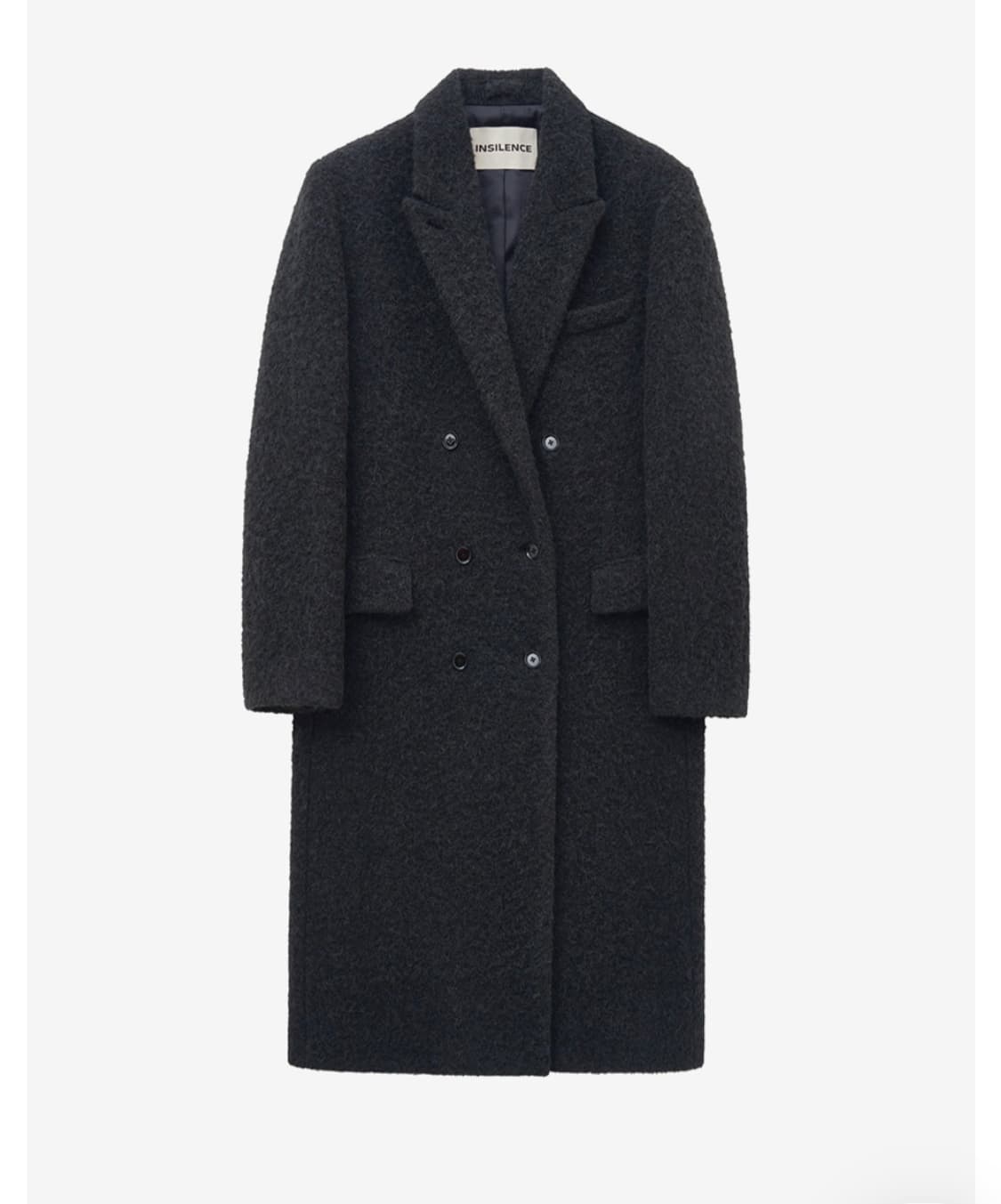 25FW 인사일런스 부클 알파카 헤어 더블 코트 BLACK 상품이미지2
