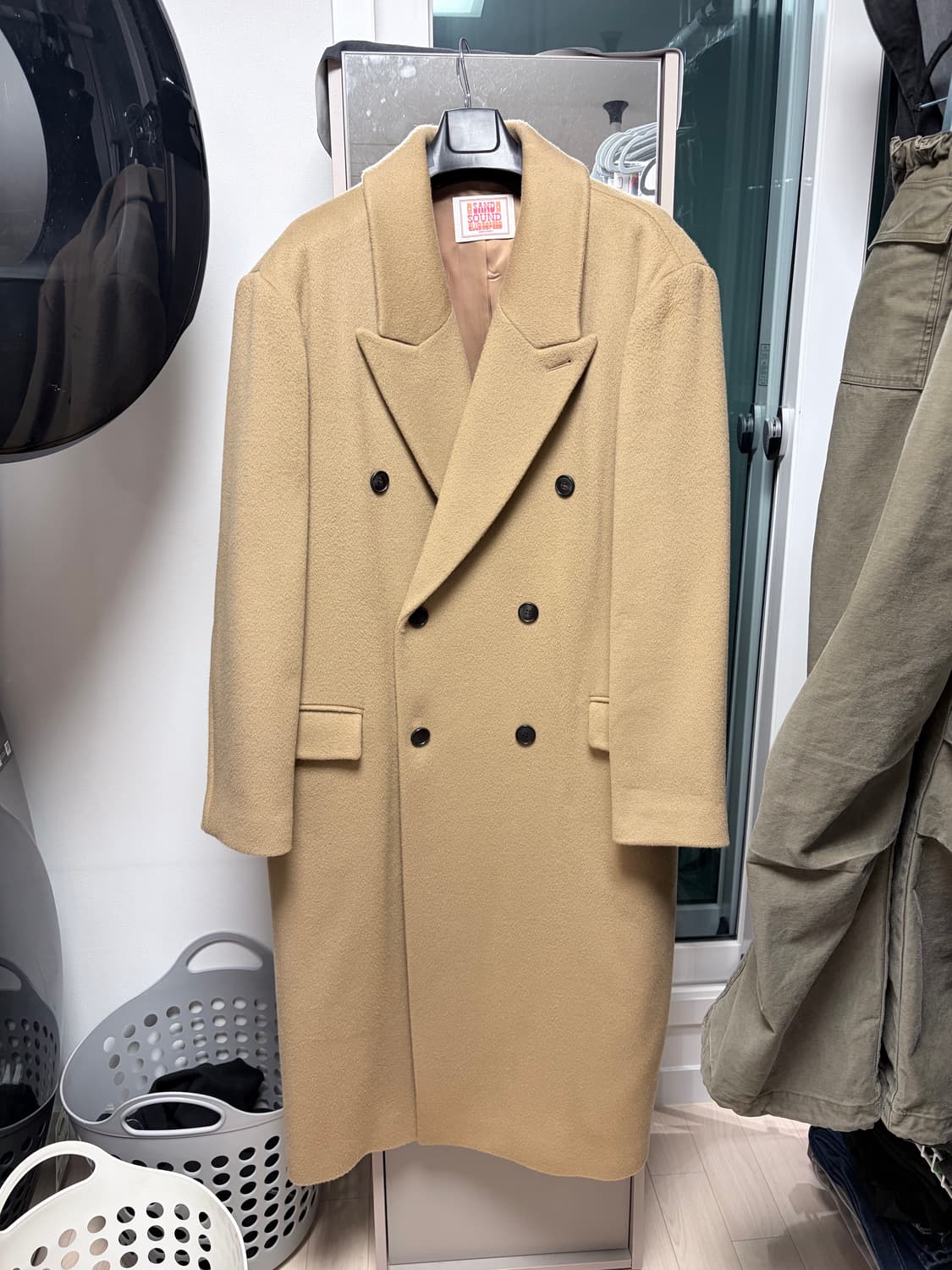 Sand sound 스트럭처드 오버핏 더블 코트 카메라 3사이즈 상품이미지1