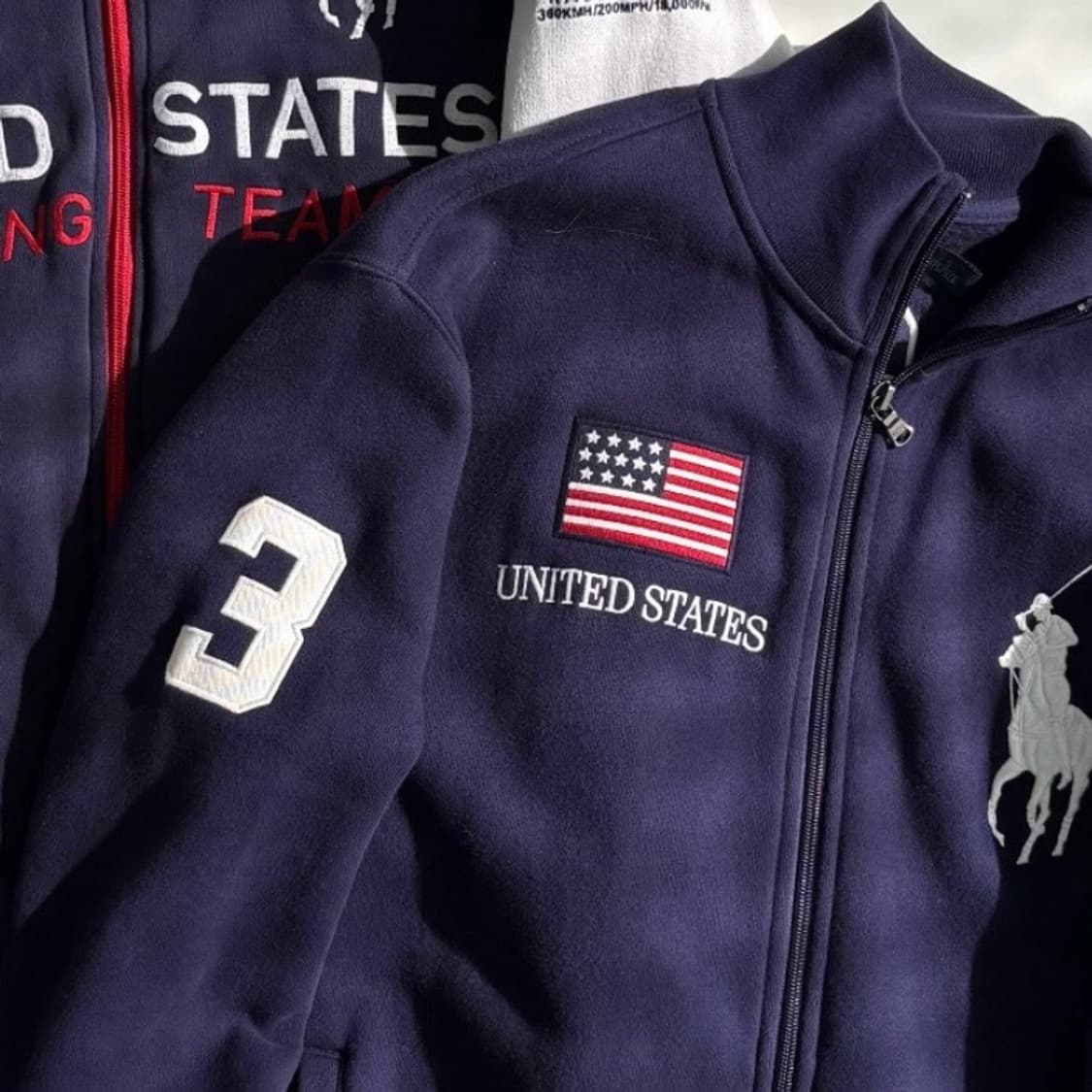 폴로 빅포니 대대장 성조기 네이비 집업 S 상품이미지2