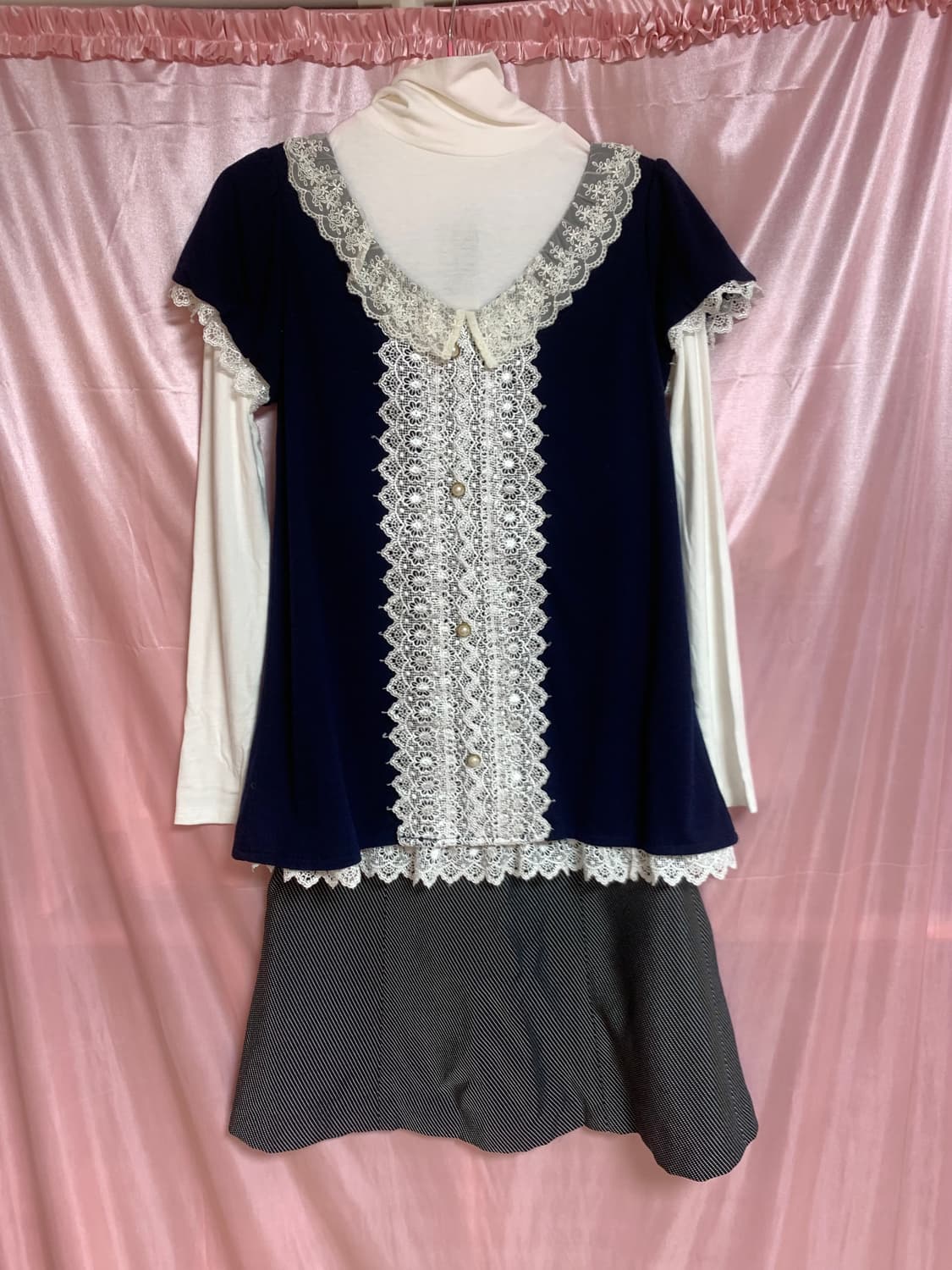 CECIL McBEE 세실맥비 레이스 반팔 티셔츠 갸루 상품이미지3