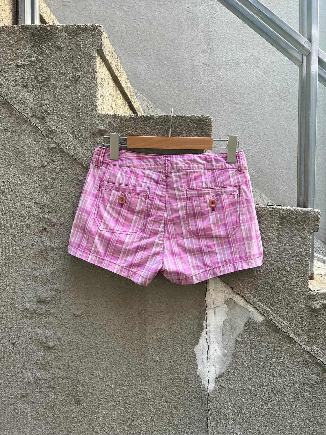 Candy Pink Plaid Mini Shorts 상품이미지2
