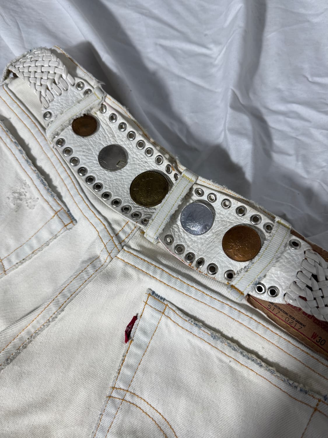 Rapture 코인 스터드 위빙 레더 벨트 상품이미지3