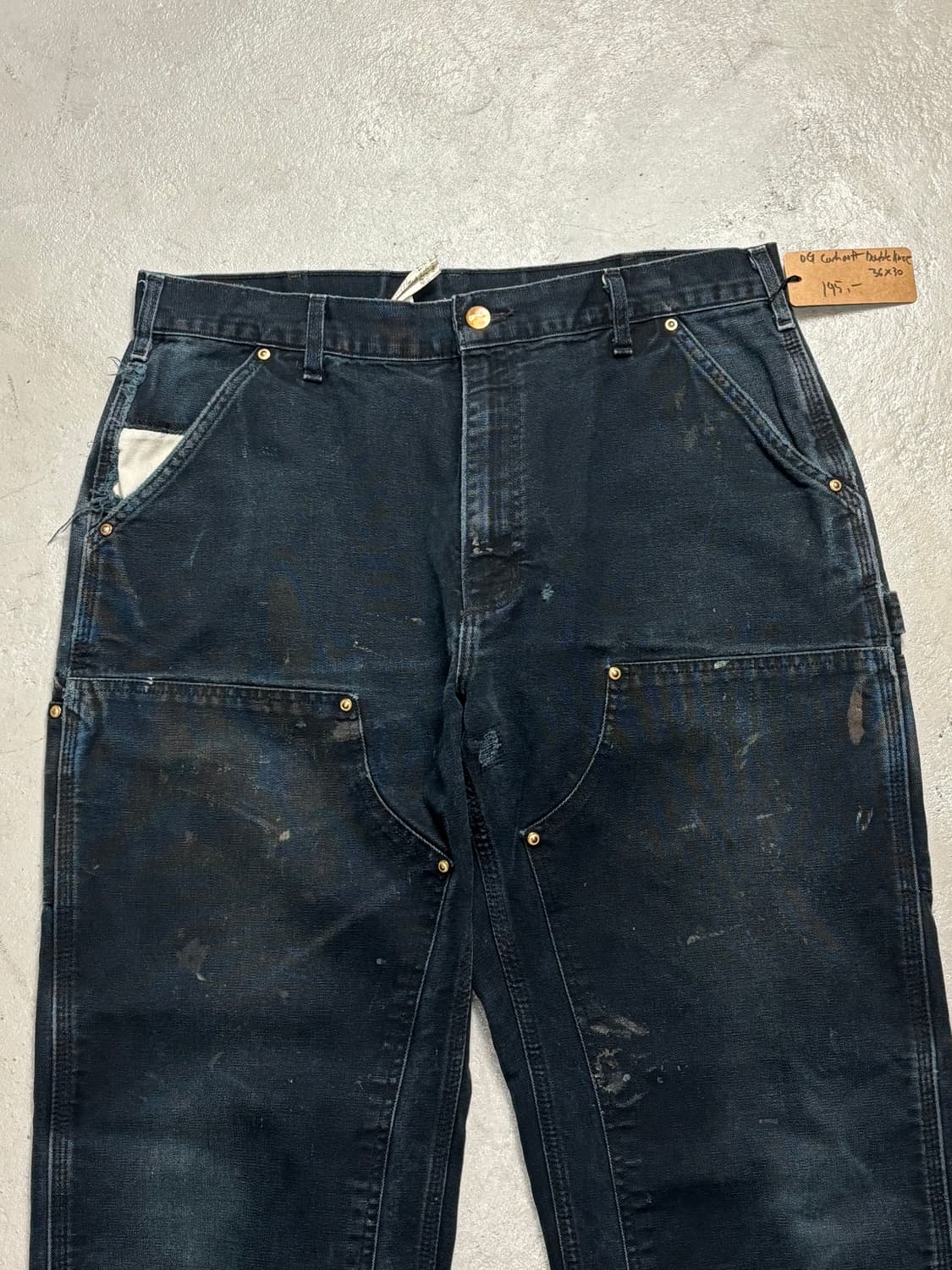 OG USA Made 칼하트 B01 더블니 블랙 칼하트 썩블니 카펜터 상품이미지5