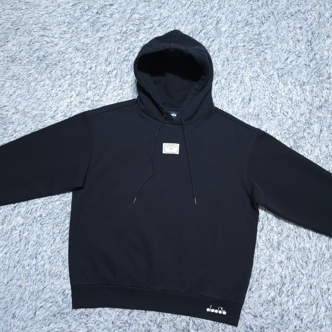 디아도라)100 남자 블랙후디 기모후드티 / 왕눈이샵 상품이미지2