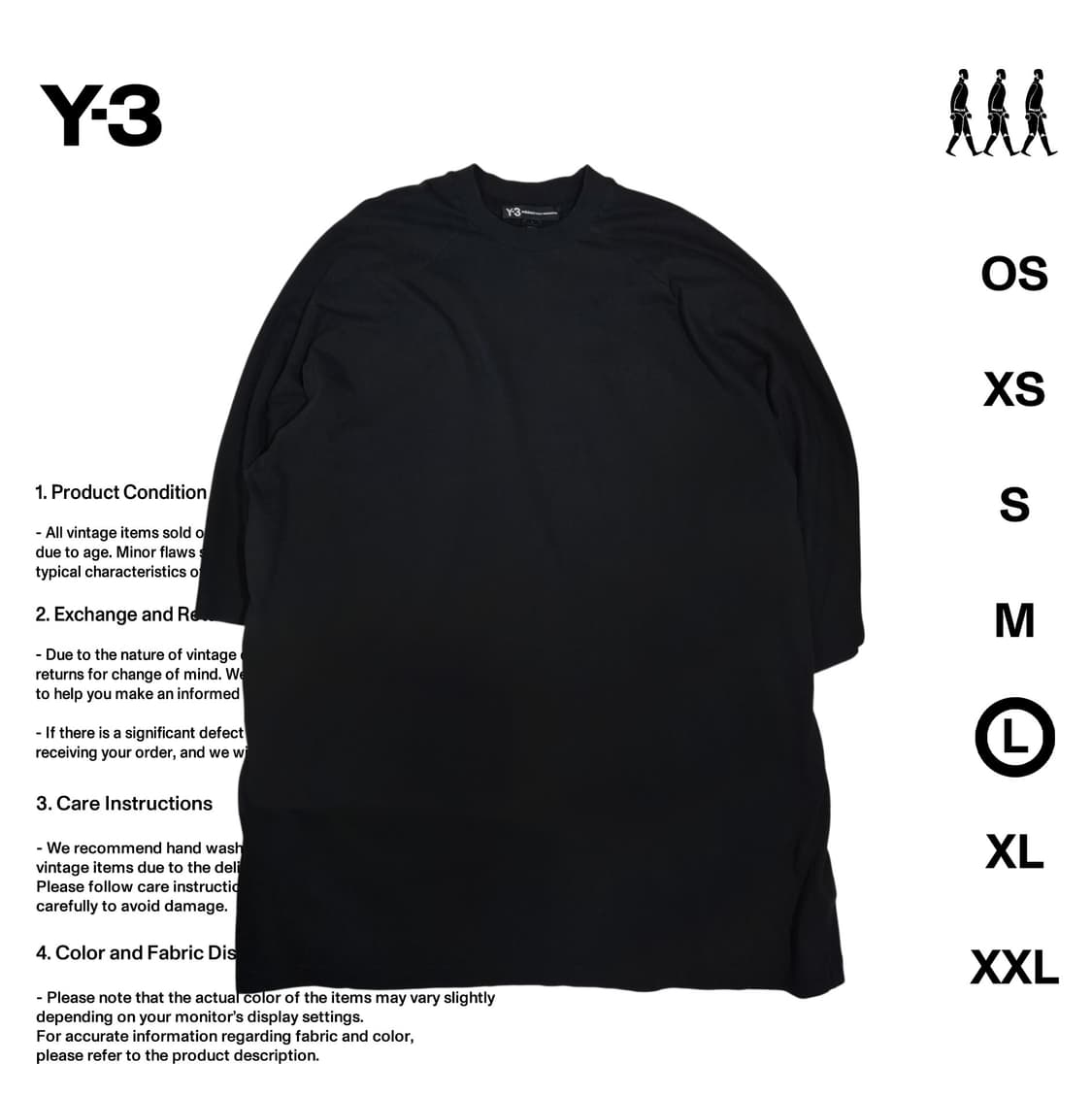 Y-3 박스 오버핏 반팔 티셔츠 L사이즈 상품이미지1