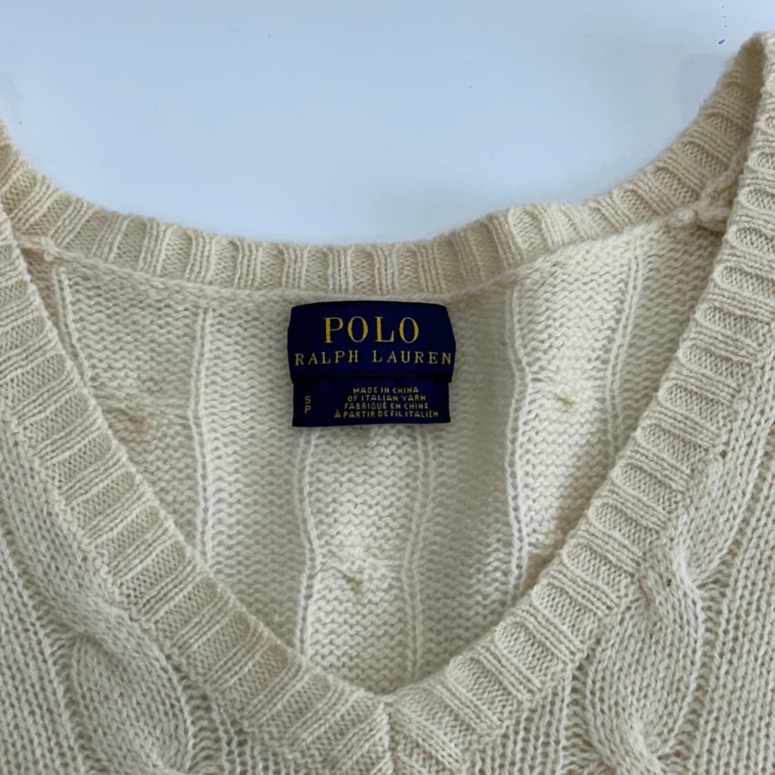 Polo 폴로 네이비포니 아이보리케이블니트 상품이미지6