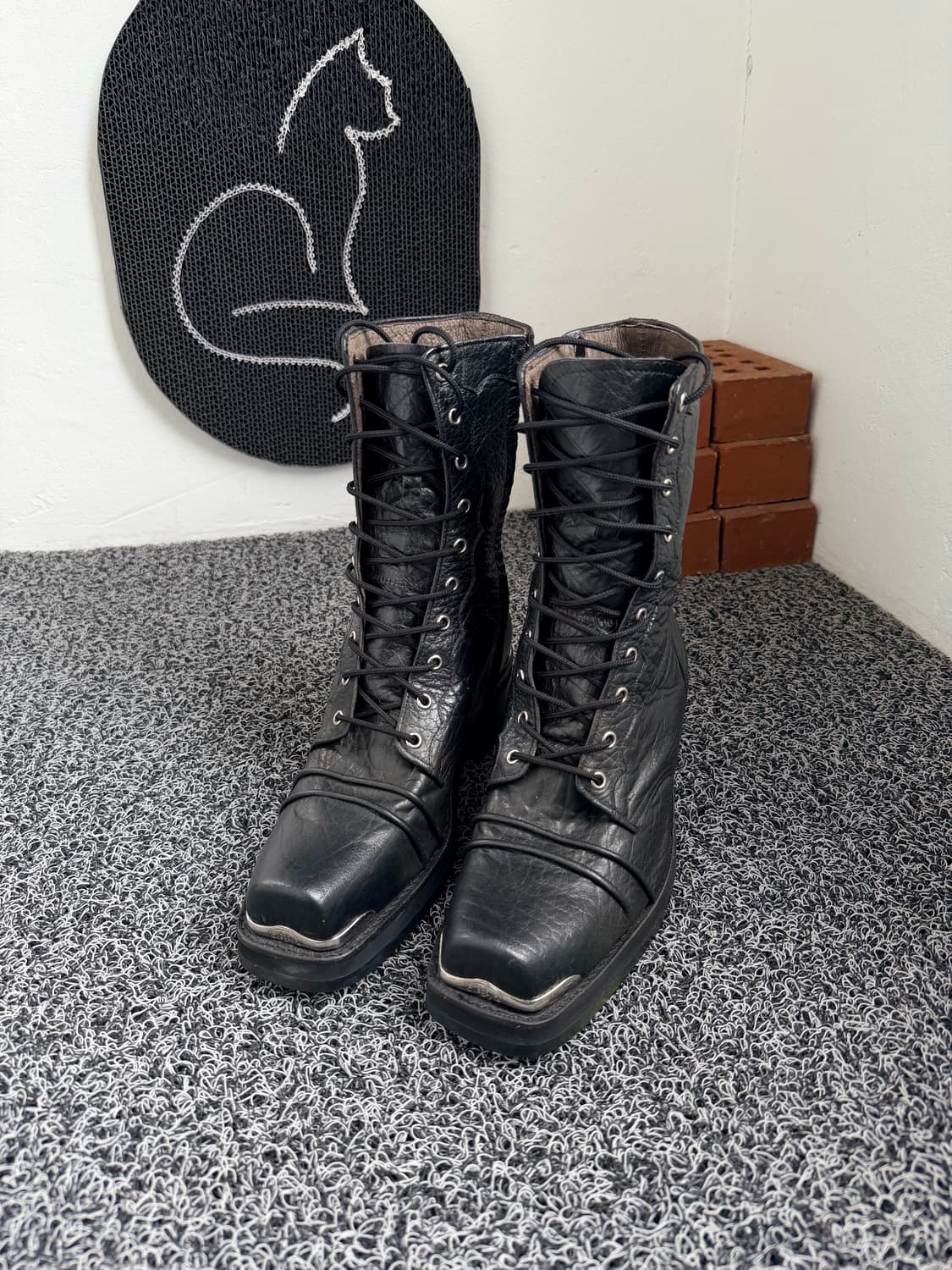 빈티지 하이탑 레이스업 웨스턴 앵클 부츠 상품이미지1