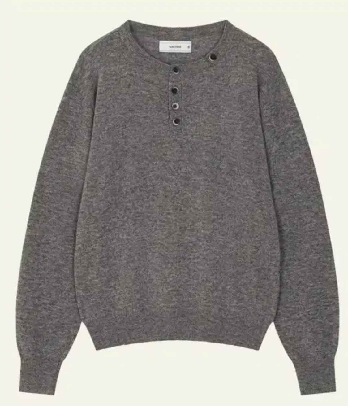 (3)웨이비니스 헨리넥 그레이 Button Pullover 상품이미지4