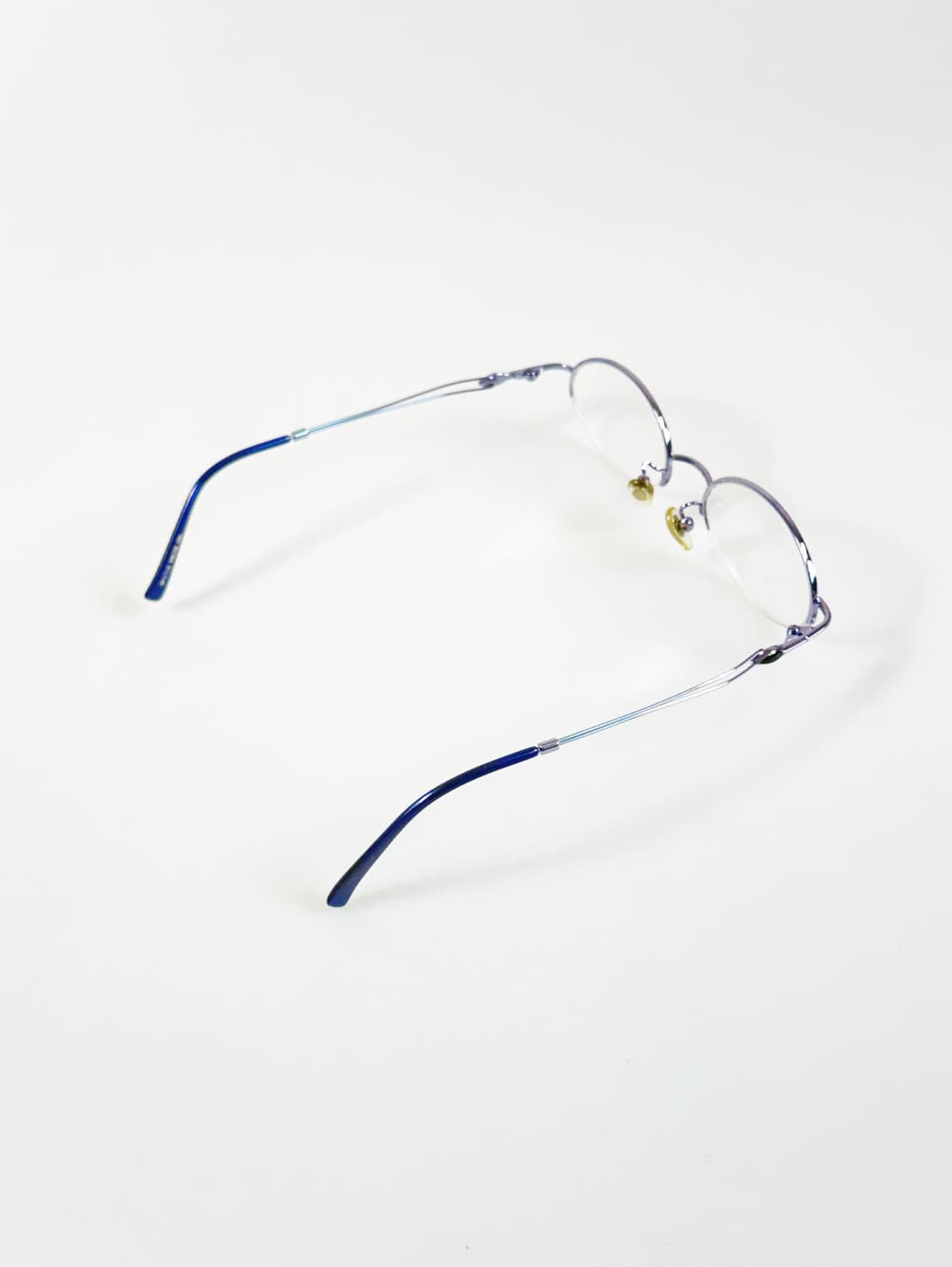 InToo 슬림 오벌 반무테 라이트 블루 메탈 빈티지 안경 상품이미지4