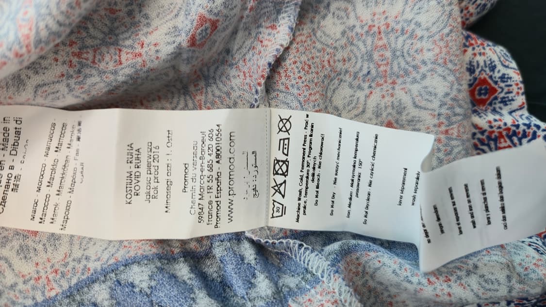 프로모드 에스닉 나시 미니 원피스 38 핑크 블루 비스코스 튜닉 상품이미지6