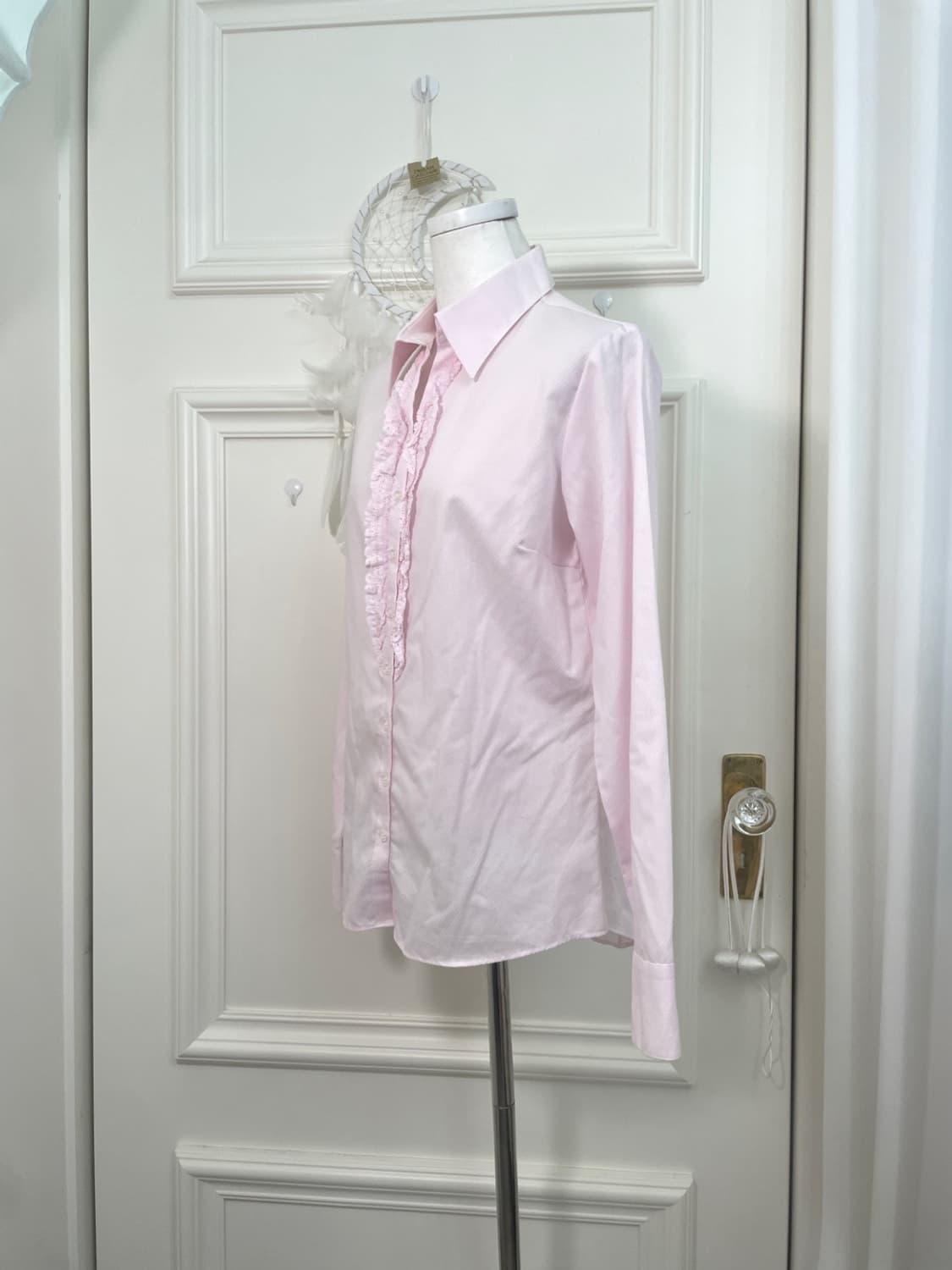 pink lace ruffle point shirt 상품이미지2