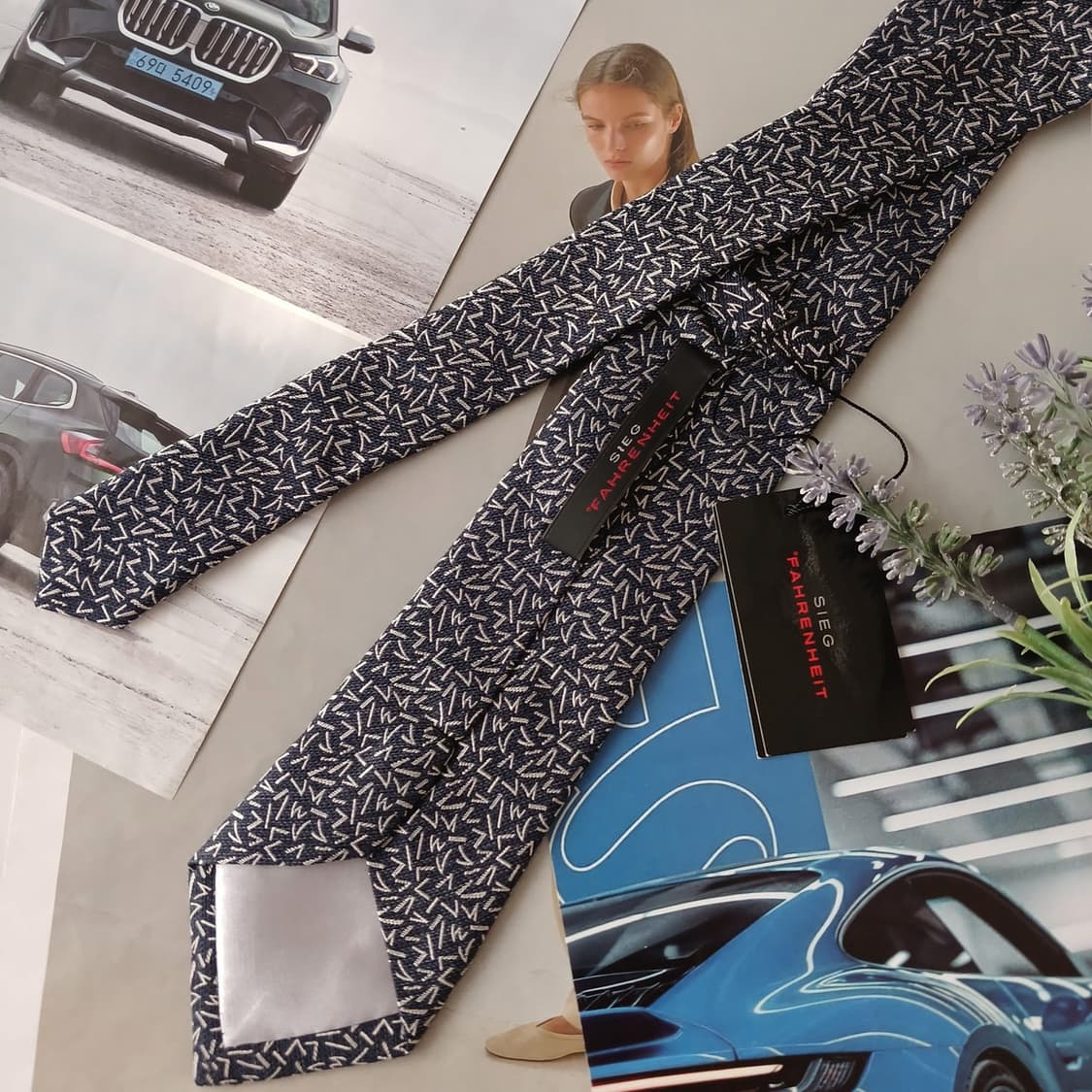 지이크 파렌하이트 실크 패턴 슬림 넥타이 7.6cm 새상품 A18909
 상품이미지3