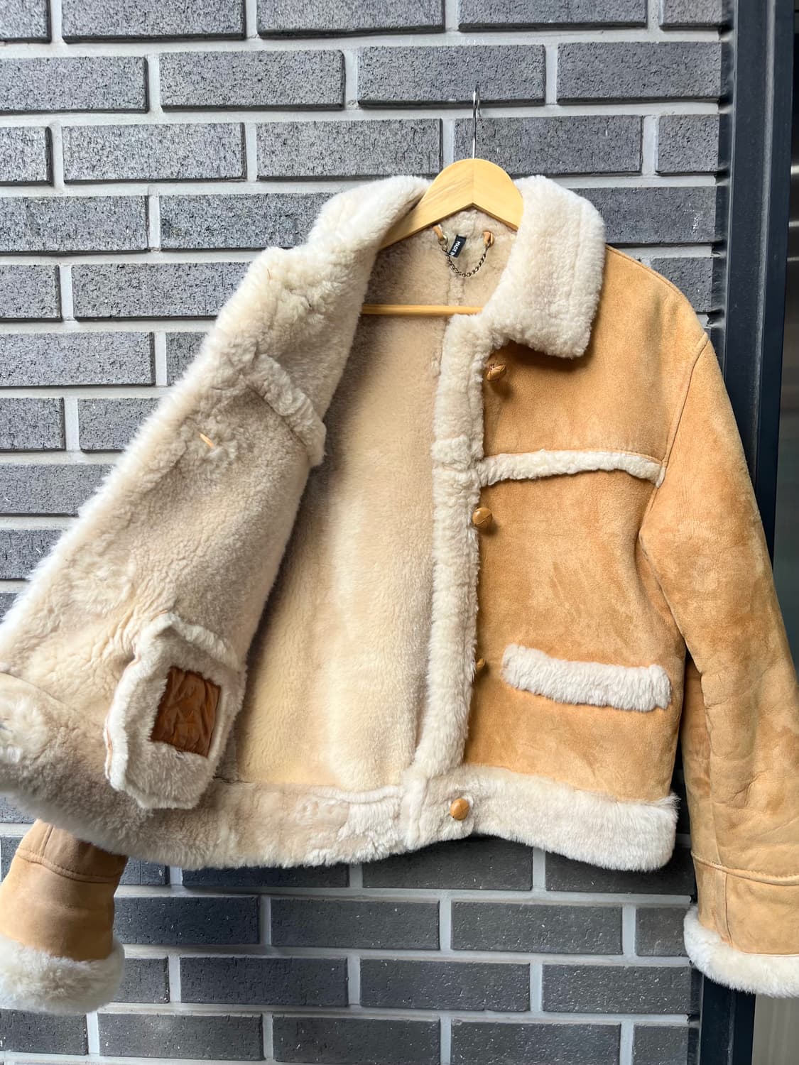 90s MASSINI EXCLUSIVE 리얼 양가죽 시어링 자켓 상품이미지10