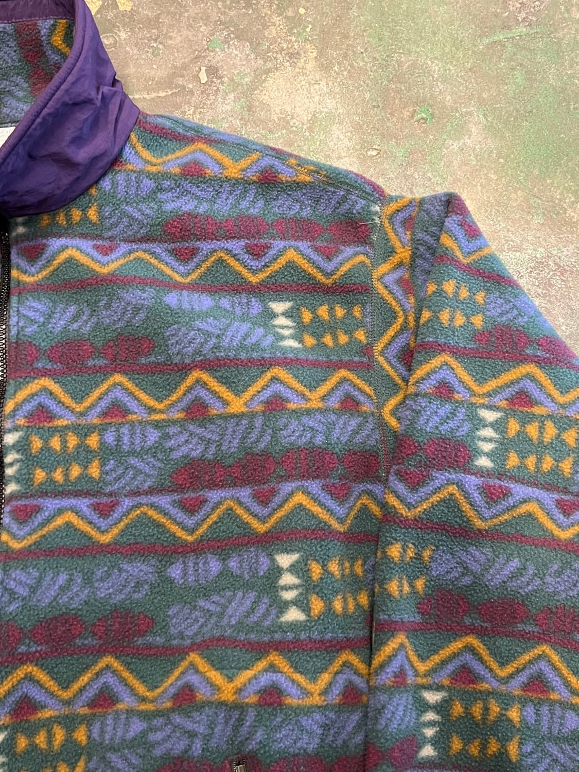 90's [M] 올드 콜롬비아 빈티지 아즈텍 플리스 자켓 USA 상품이미지5