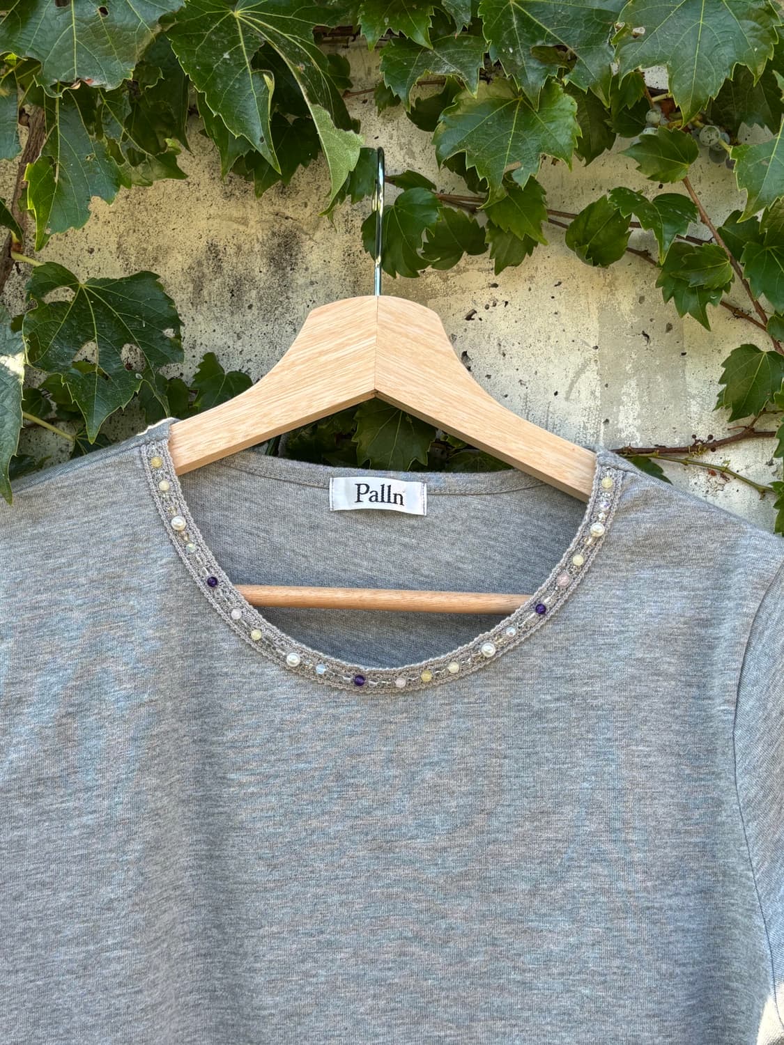 Gray Beads Short Sleeve T-Shirts 상품이미지3