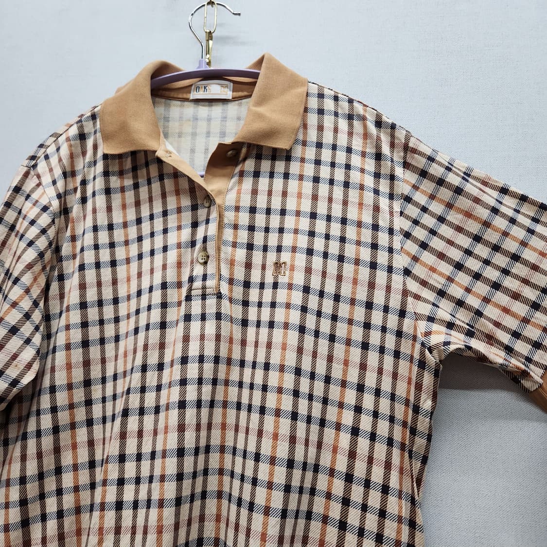 닥스골프 로고 시그니처 패턴 반팔카라 M 상품이미지3