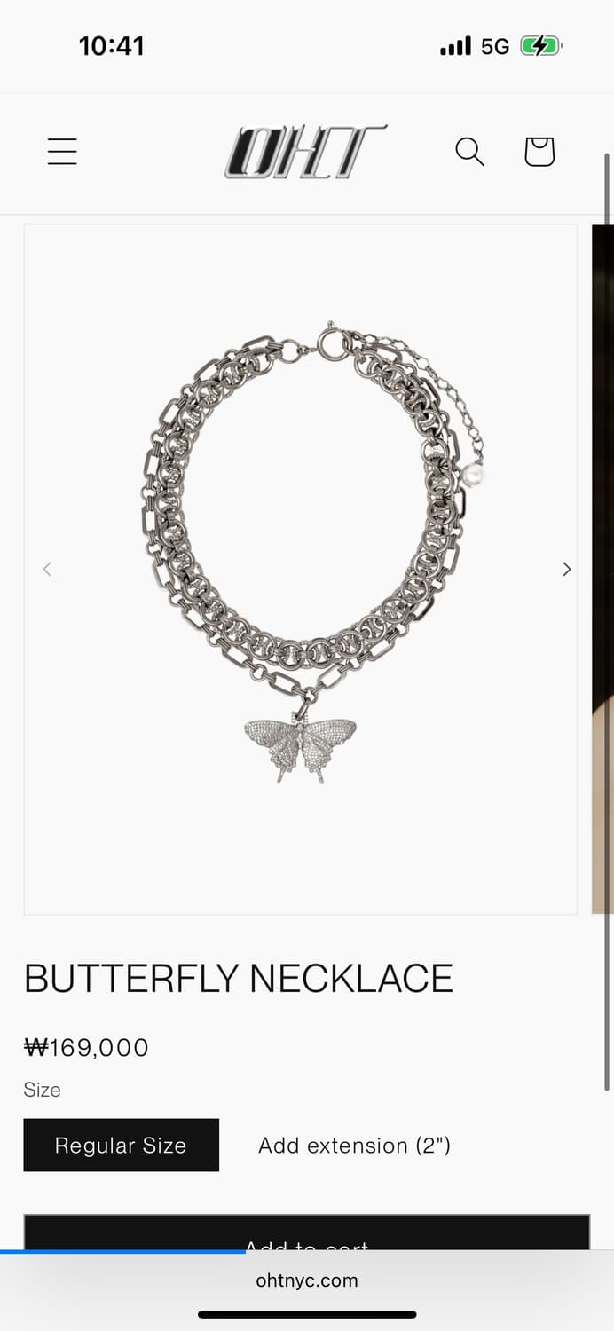 OHTNYC butterfly necklace  상품이미지1