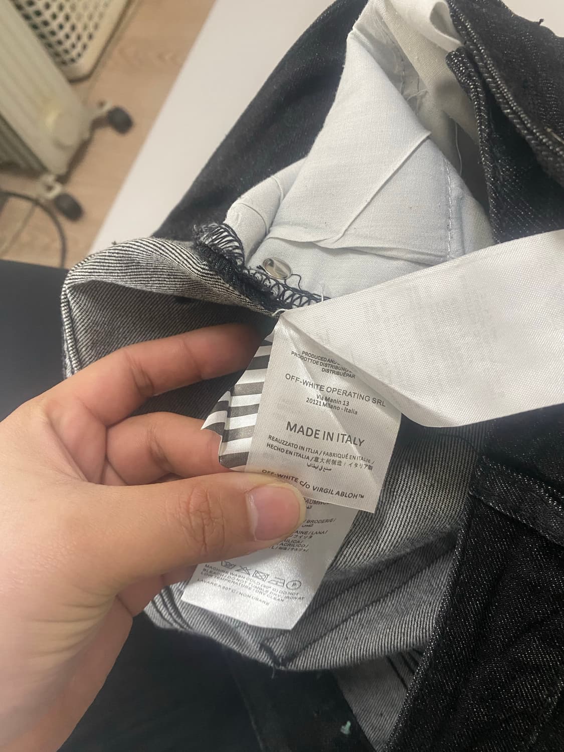 오프화이트 블랙 데님 팬츠 사이즈344 ko 상품이미지5