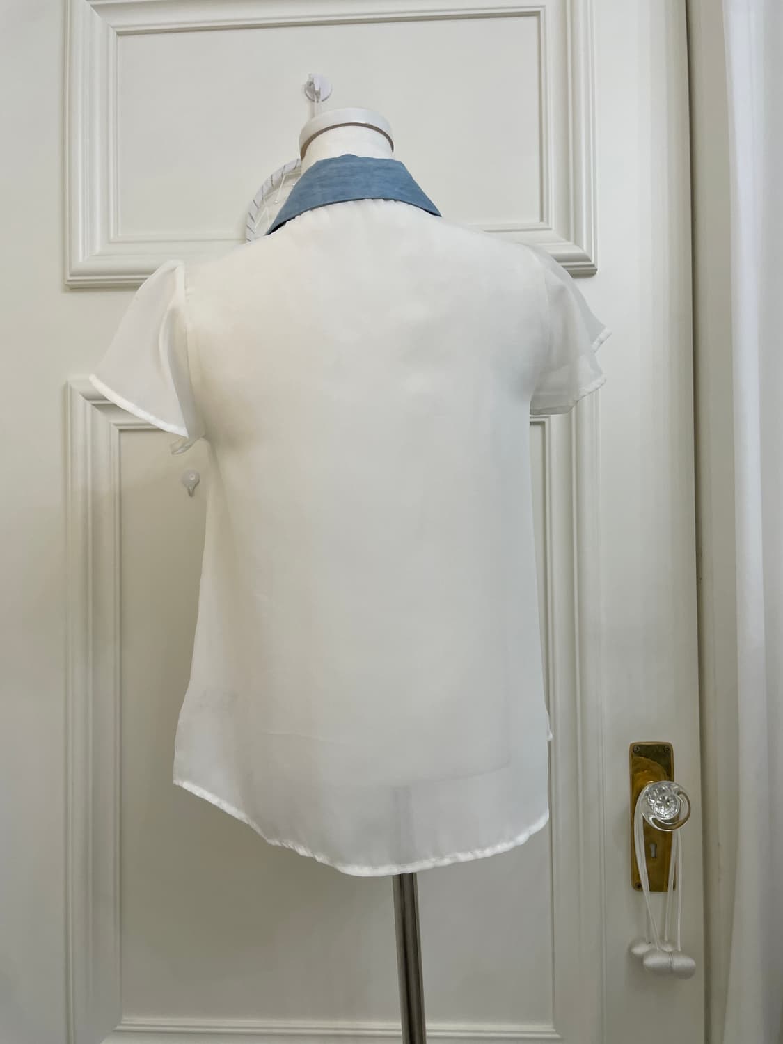 ivory denim point lace blouse 상품이미지3
