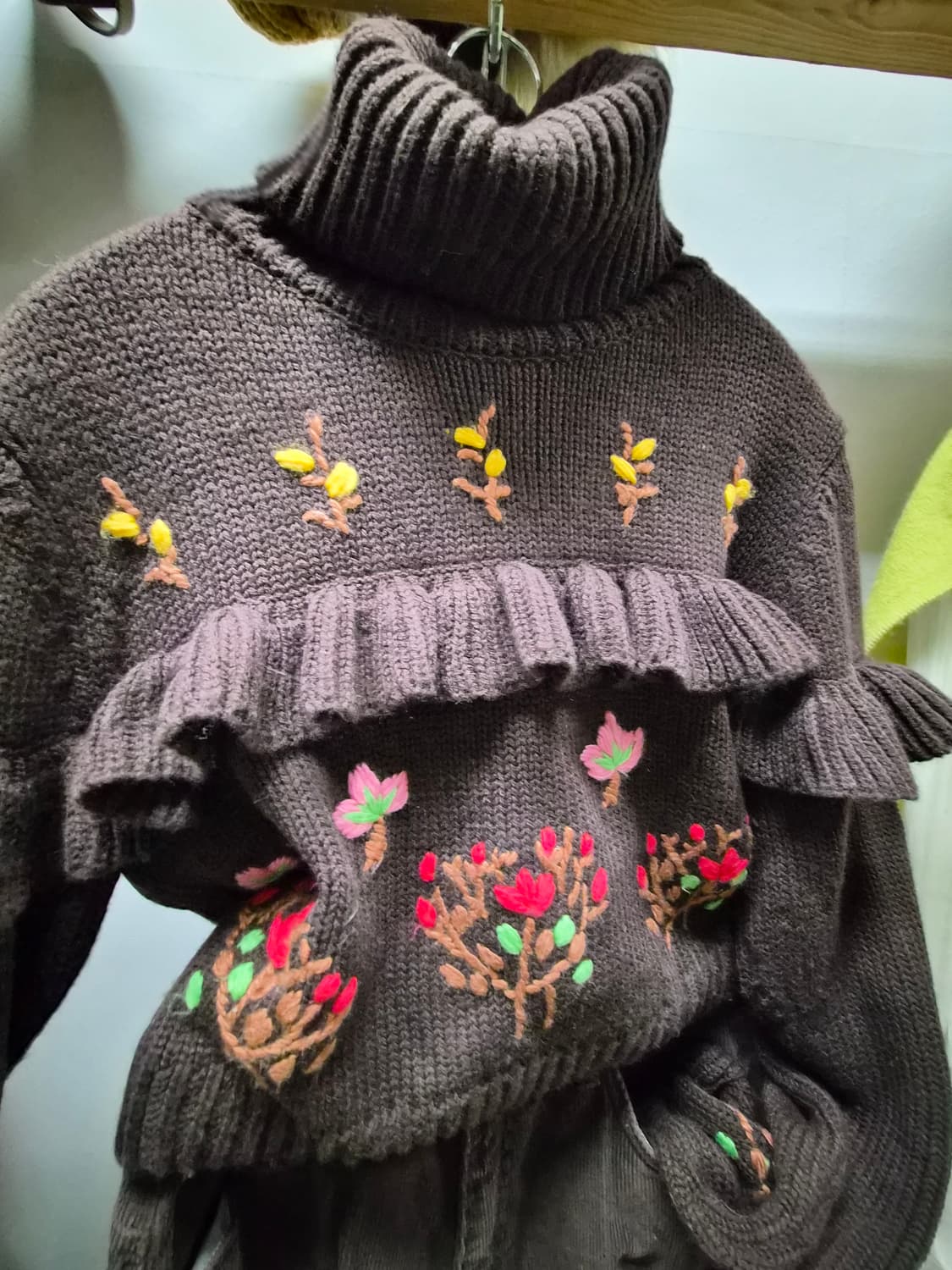 자라 자수프릴니트.코듀로이 와이드 상품이미지3