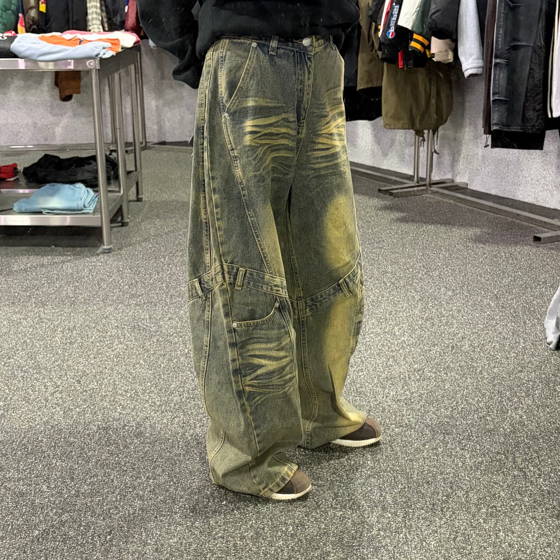 트릴리온 디테일 주름 워싱 데님팬츠 B3936 상품이미지2