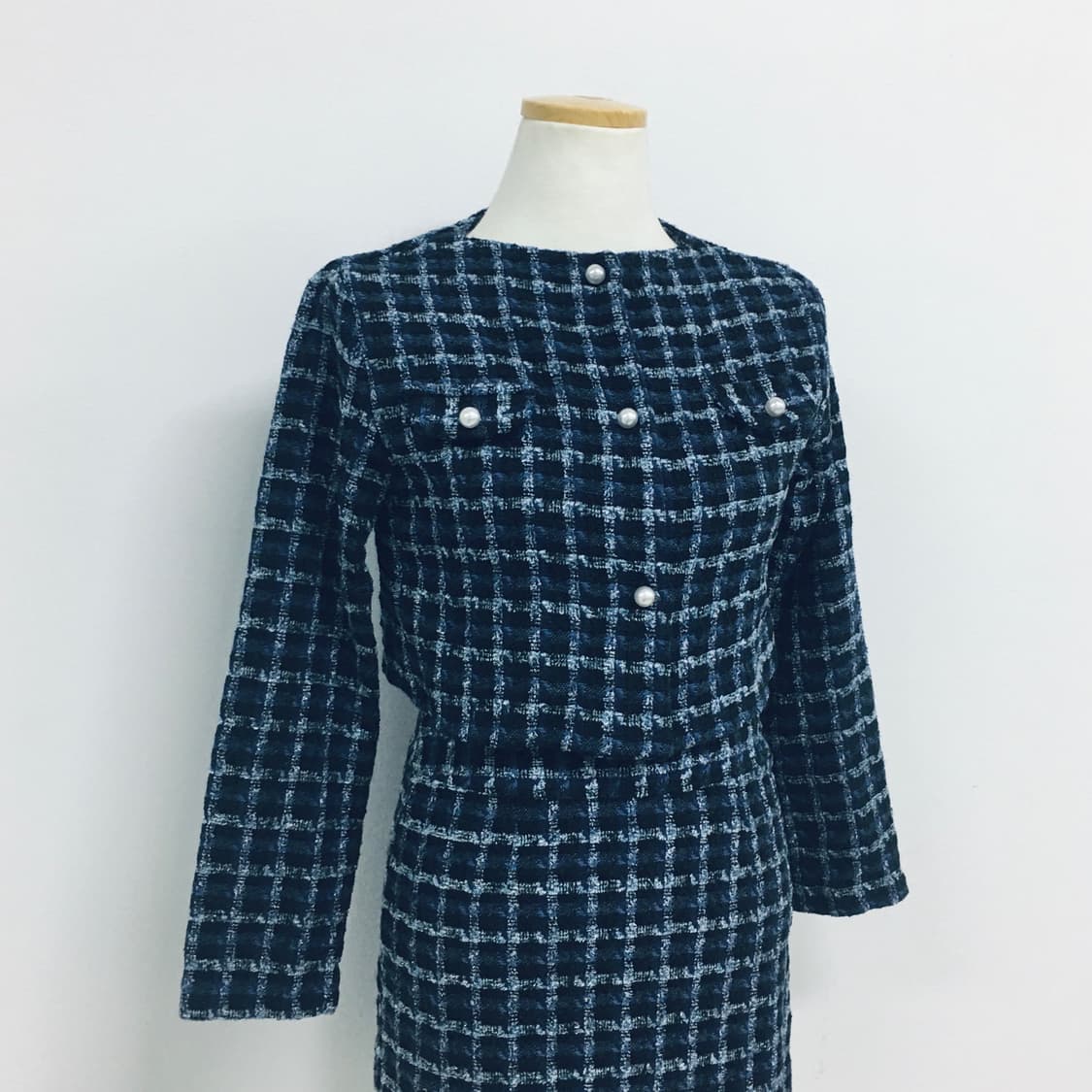 남색 트위드 셋업 상품이미지5