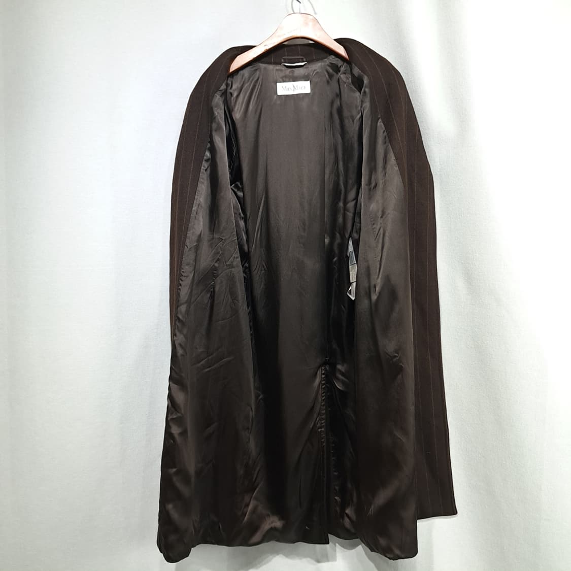 CL003 막스마라 이태리판 앙고라울 실버라벨 브라운 롱코트 상품이미지5