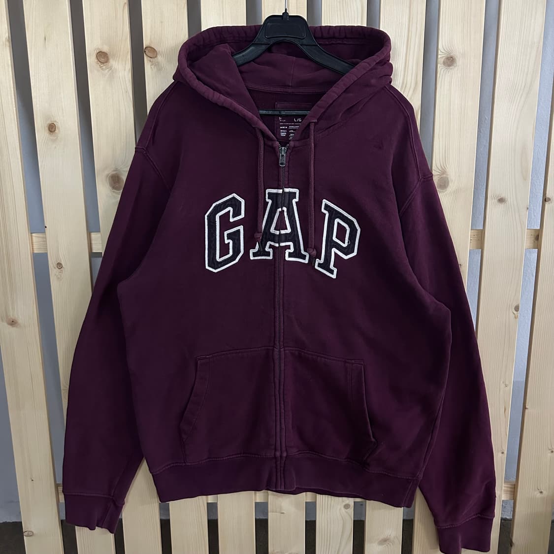 (L) GAP 갭 퍼플 버건디 후드 집업 상품이미지1